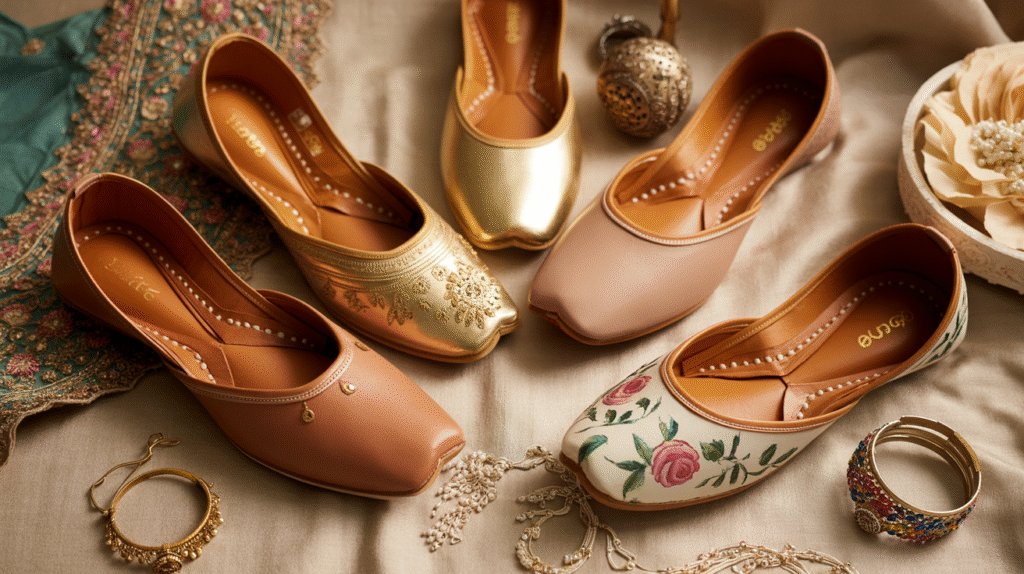 luxury juttis flatlay option1 ideogram